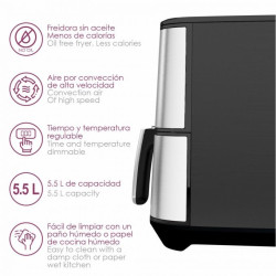 BASTILIPO AF-1800 - Dragon air fryer, freidora de aire de 5,5 Litros
