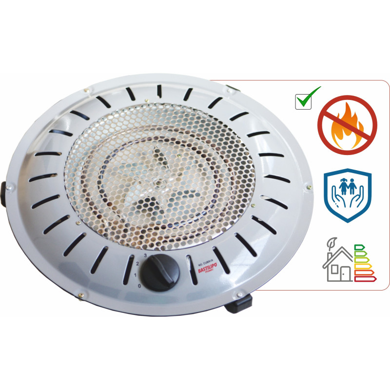 Brasero de seguridad anti incendios, 900W, bajo consumo, BET-950
