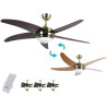 Ventilador techo con mando a distancia,132 cm, 60W, MALIBÚ CUERO 3 LED