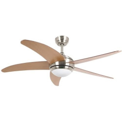 Ventilador techo con mando a distancia, 132cm, 60W, MALIBÚ NIQUEL 3 LED