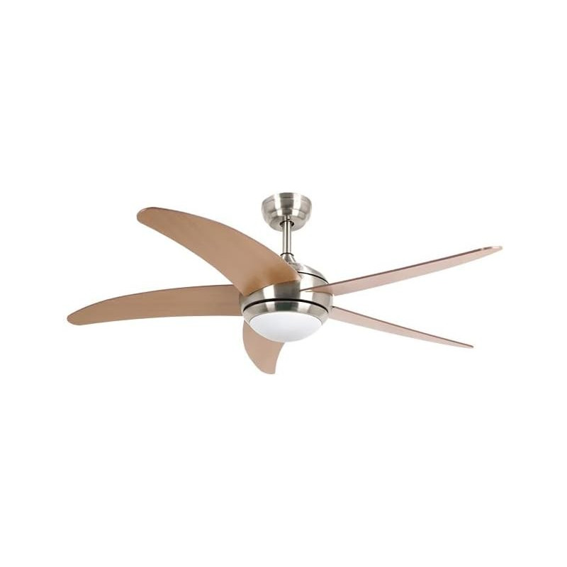 Ventilador techo con mando a distancia, 132cm, 60W, MALIBÚ NIQUEL 3 LED
