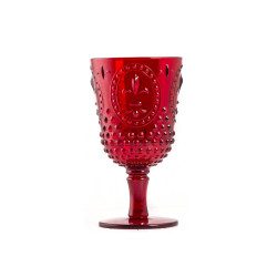 PACK 6 UNIDADES COPA 450 ML. MOD. FLOR DE LIS  COLOR ROJO. Copa de policarbonato, reutilizable, libre de BPA , 450 ml de capacid