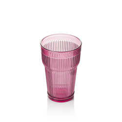 PACK 6 UNIDADES VASO 400 ML.  MOD. EMPIRE STATE COLOR ROSA PALO. Vaso de policarbonato tamaño grande, reutilizable, libre de BPA