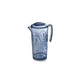 JARRA 2,5 LT. MOD. FLOR DE LIS COLOR AZUL ÍNDIGO. Jarra de policarbonato tamaño grande, reutilizable, libre de BPA , 2,5 litros