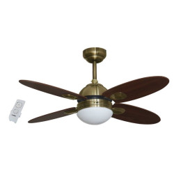 Ventilador de techo con luz - BERMEO CUERO 105cm