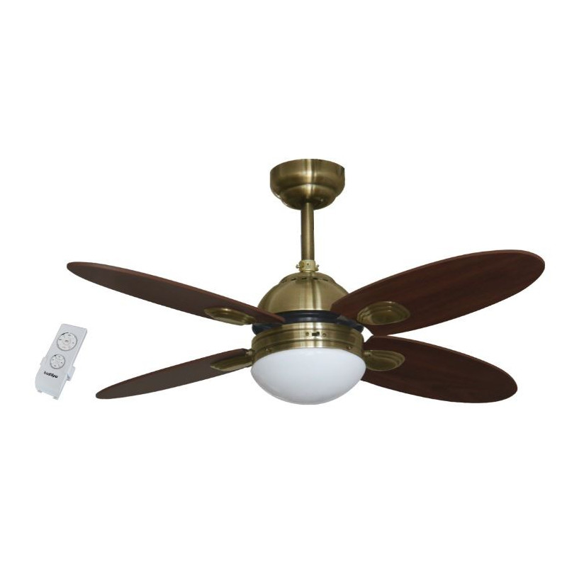 Ventilador de techo con luz - BERMEO CUERO 105cm