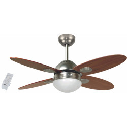 Ventilador de techo con luz - BERMEO NÍQUEL 105cm
