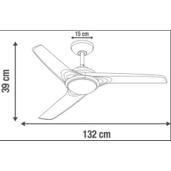 Ventilador de techo blanco con luz - VERA BLANCO LED