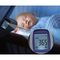 Termómetro digital laser, 32-43ºC, aviso fiebre pantalla y acústico, modelo HT-820D