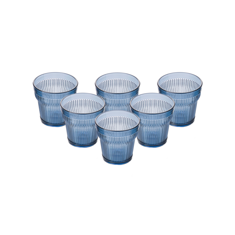 PACK 6 UNIDADES VASO 300 ML. MOD. EMPIRE STATE COLOR AZUL ÍNDIGO