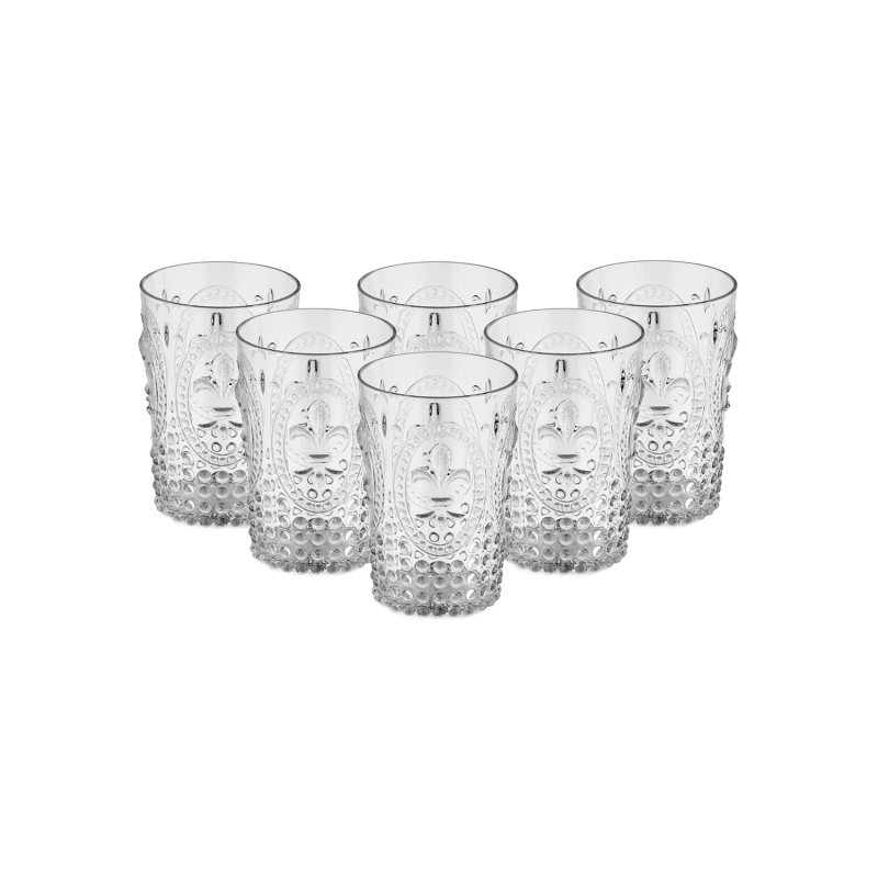 PACK 6 UNIDADES VASO 400 ML. COLOR TRANSPARENTE  Vaso de policarbonato tamaño mediano, reutilizable, libre de BPA , 400 ml de ca