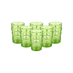 Pack de 6 vasos de Plastiresist de 400 ml, color verde,  Vaso de policarbonato tamaño mediano, reutilizable, apto piscina