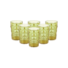 PACK 6 UNIDADES VASO 400 ML. MOD. FLOR DE LIS COLOR AMARILLO. Vaso de policarbonato tamaño mediano, reutilizable, libre de BPA ,