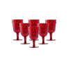 PACK 6 UNIDADES COPA 450 ML. MOD. FLOR DE LIS  COLOR ROJO. Copa de policarbonato, reutilizable, libre de BPA , 450 ml de capacid