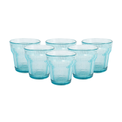 PACK 6 UNIDADES VASO 300 ML. MOD. EMPIRE STATE COLOR TURQUESA. Vaso de policarbonato tamaño mediano, reutilizable, libre de BPA