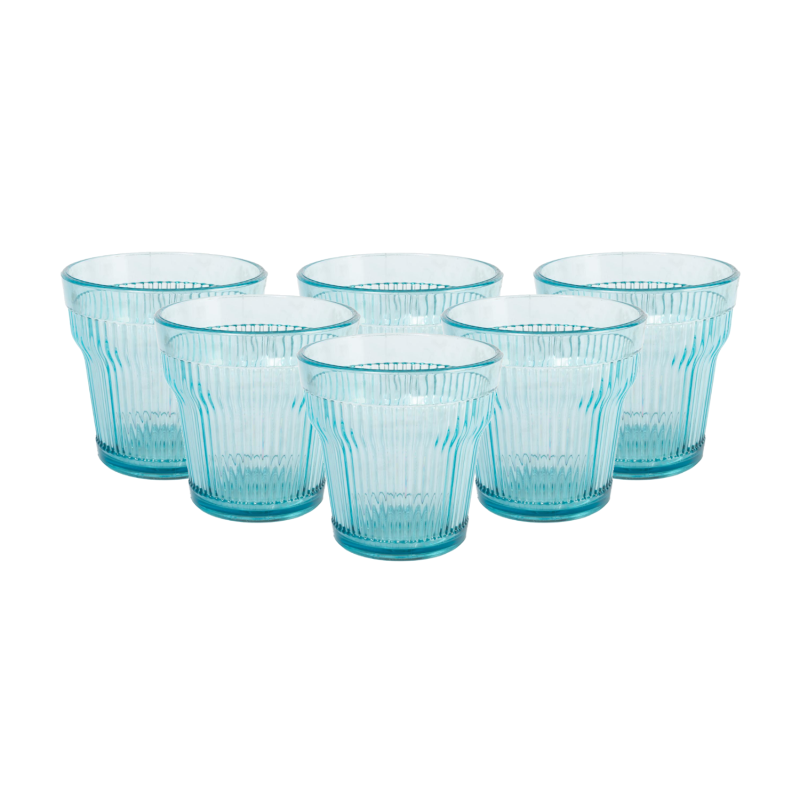PACK 6 UNIDADES VASO 300 ML. MOD. EMPIRE STATE COLOR TURQUESA. Vaso de policarbonato tamaño mediano, reutilizable, libre de BPA