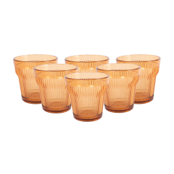 PACK 6 UNIDADES VASO 300 ML. MOD. EMPIRE STATE COLOR ÁMBAR. Vaso de policarbonato tamaño mediano, reutilizable, libre de BPA , 3
