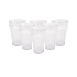 PACK 6 UNIDADES VASO 400 ML.  MOD. EMPIRE STATE COLOR TRANSPARENTE.