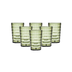 PACK 6 UNIDADES VASO 400 ML.MOD. BAUHAUS COLOR VERDE OLIVA. Vaso de policarbonato tamaño mediano, reutilizable, libre de BPA