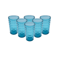 PACK 6 UNIDADES VASO 750 ML. MOD. BAUHAUS COLOR TURQUESA. Vaso de policarbonato tamaño grande, reutilizable, libre de BPA