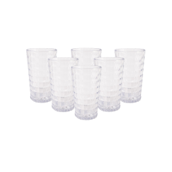 PACK 6 UNIDADES VASO 750 ML. MOD. BAUHAUS COLOR TRANSPARENTE. Vaso de policarbonato tamaño grande, reutilizable, libre de BPA