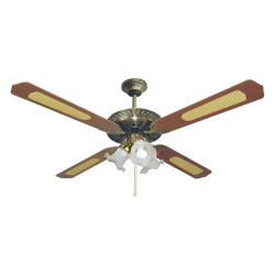 Alicante Ventilador De Techo para 3 Bombillas E27, 60 W, Bronce Envejecido, Clase de eficiencia energética A+