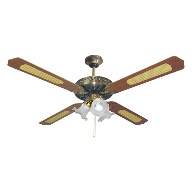 Alicante Ventilador De Techo para 3 Bombillas E27, 60 W, Bronce Envejecido, Clase de eficiencia energética A+
