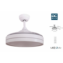 Ventilador de techo con palas retractiles