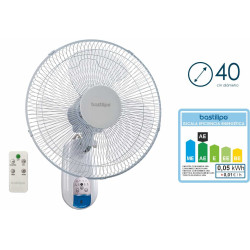 BASTILIPO CALAHONDA - Ventilador de pared blanco con mando