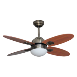 Ventilador de techo con luz - BERMEO CUERO 105cm