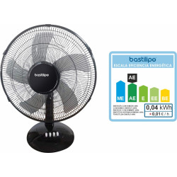 BASTILIPO BARROSA - Ventilador de sobre mesa negro 50W