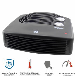 BASTILIPO THP-2000N - Termoventilador horizontal premium negro