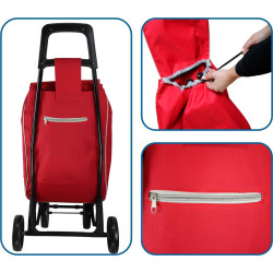 ALEX ROJO BERMELLON, Carro de la compra, 4  ruedas, bolsa tipo saco,  color rojo bermellón (A)