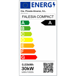 Ventilador techo retráctil 40cm, calidad premium, motor DC 30W, mando a distancia, Luz LED 3 tonos 28W, FALESIA COMPACT