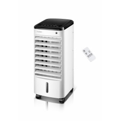 Climatizador evaporativo Formentor RC, control digital, mando a distancia, consumo 65W, deposito de 3.5L, temporizador.