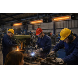 PROMETEO-E-1500,  Estufa para exterior empotrable, 1500W, Mando a distancia, resistencias de infrarrojo de amplio expectro.