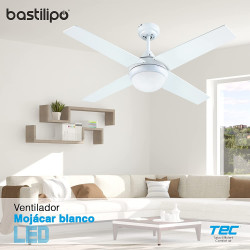 Ventilador de techo aspa cuadrada - MOJÁCAR NÍQUEL 105cm