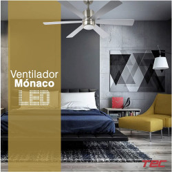 Ventilador de techo aspa cuadrada - MÓNACO NÍQUEL