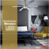 Ventilador de techo aspa cuadrada - MÓNACO NÍQUEL