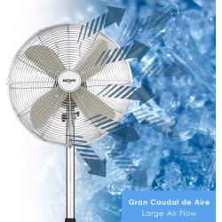 BASTILIPO PALMA - Ventilador de pie estilo vintage CHAMPAGNE