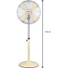 BASTILIPO PALMA - Ventilador de pie estilo vintage VAINILLA