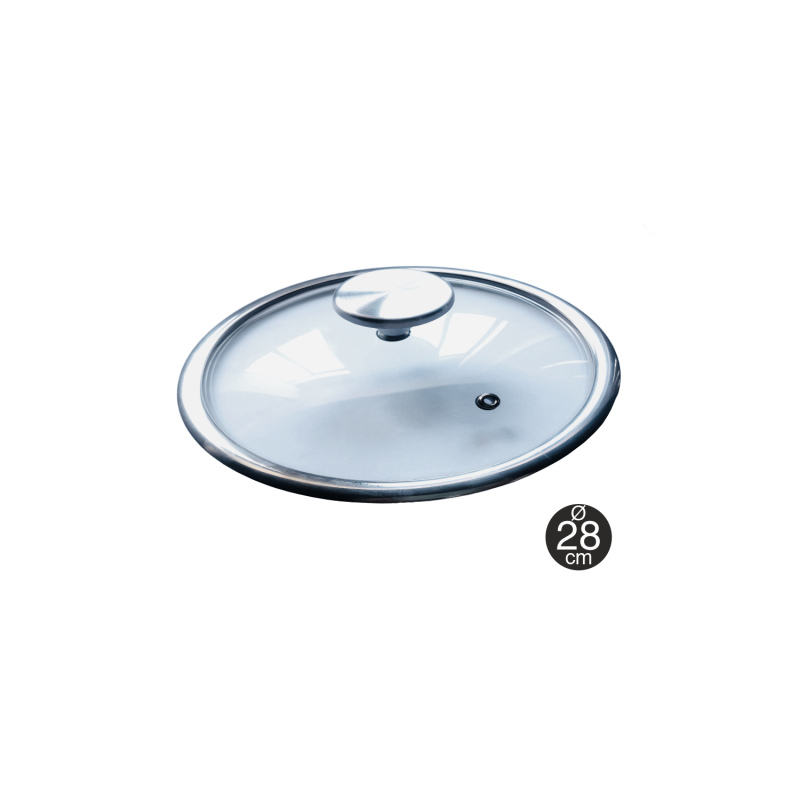Gama Titanium Pro – TAPA DE CRISTAL TEMPLADO – Ø 28 cm