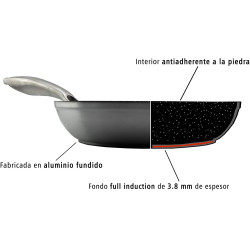 BASTILIPO TITANIUM PRO 24cm - Sartén aluminio fundido