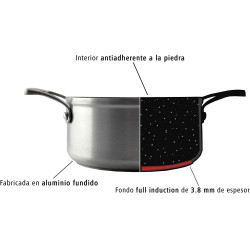 BASTILIPO Titanium pro 24CA, cacerola de aluminio fundido de 24cm