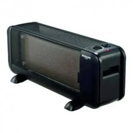 Bastilipo - Prc-1500n, Placa Radiante De Mica Compacta, 750/w1500w, Termostato, Color Negro